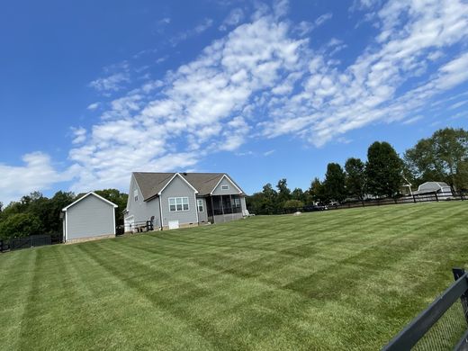 Large maintained lawn and home